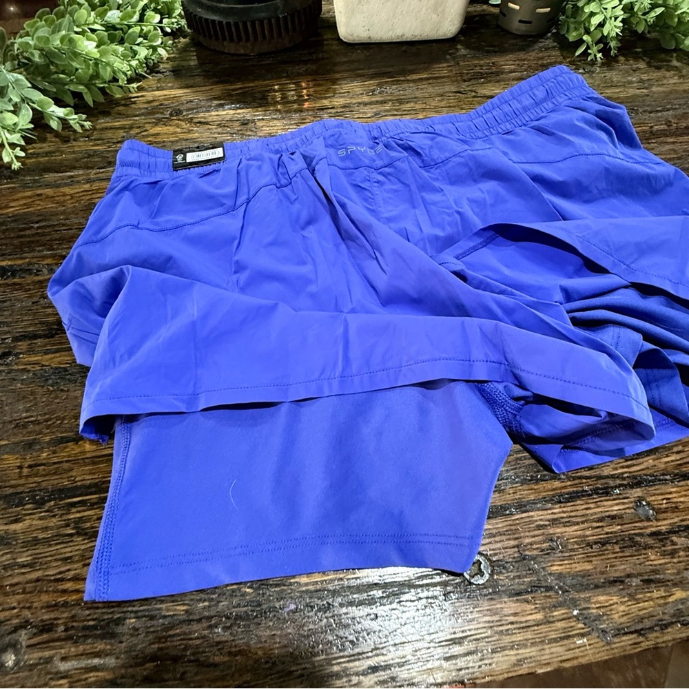 Spyder NWT XL Women's Perennial Blue Shorts Exercise Workout - Picture 6 of 16